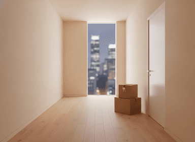Customer photo of boxes in a hallway