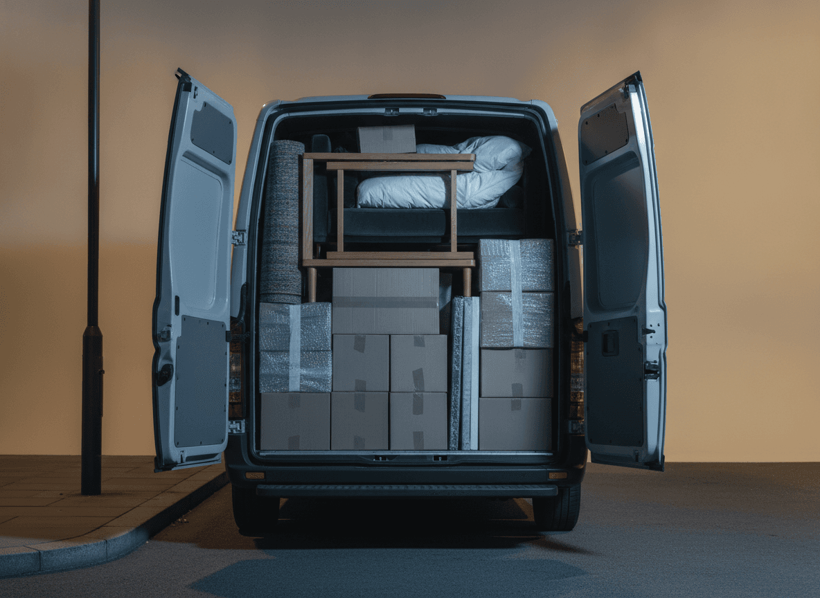 The Man Moves van loaded for a house move